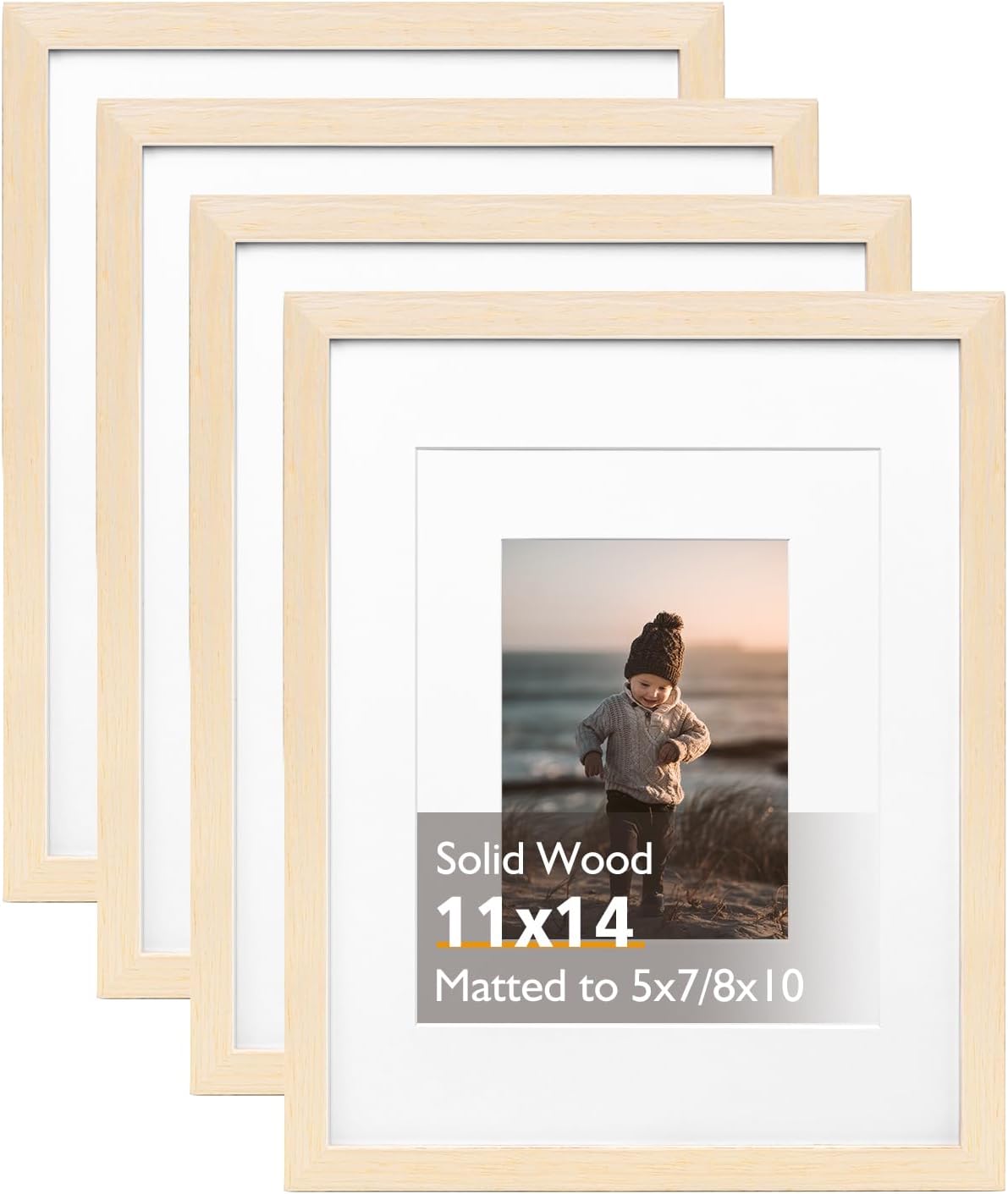KINLINK 11x14 Picture Frame Set of 4 for Wall and Tabletop Display