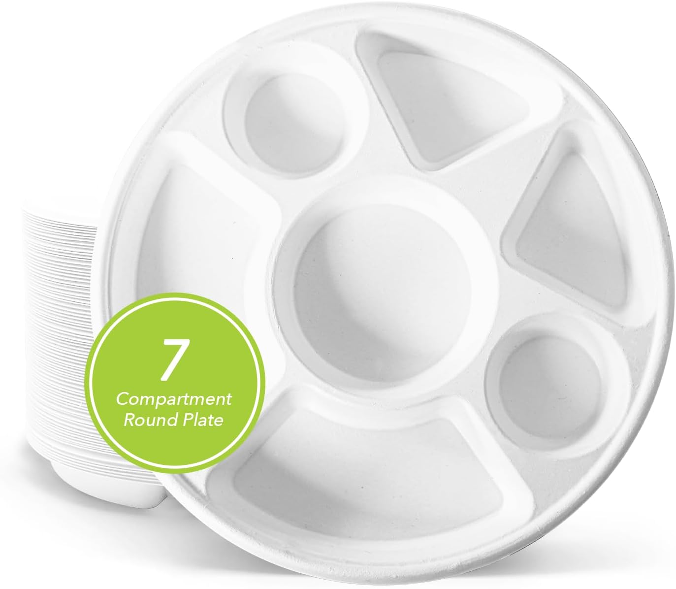 Eco-Friendly 7 Compartment Bagasse Plates for Special Occasions