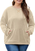 OLRIK Plus Size Corduroy Sweatshirt Oversized Crewneck - Cozy Fall yet