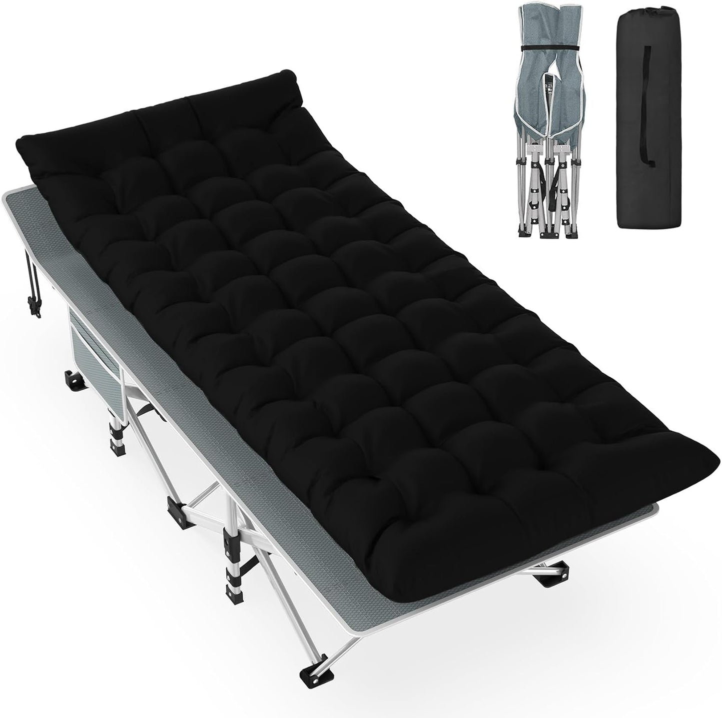 Slendor Camping Cot for Adults with Thick Mattress and Durability
