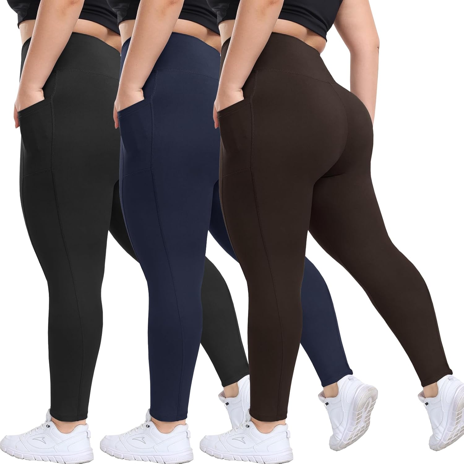 Plus Size Leggings with Pockets for Women - High Waisted Comfort