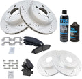 TRQ Brake Pad & Rotor Kit Performance Ceramic G-Coated Slotted X