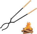 Heavy Duty Firewood Tongs 42in Large Fireplace Tongs - Reach & Control