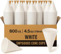 Disposable Paper Cone Cups 4.5 oz Pack of 800 - Eco Friendly