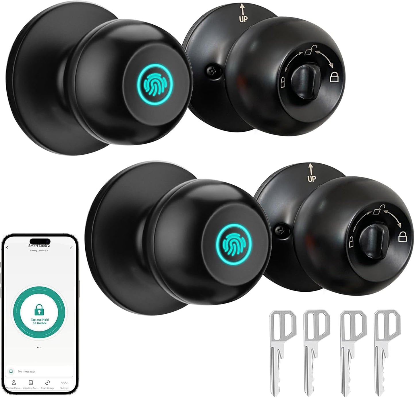 JO.KO Fingerprint Door Lock - Smart Biometric Keyless Knob