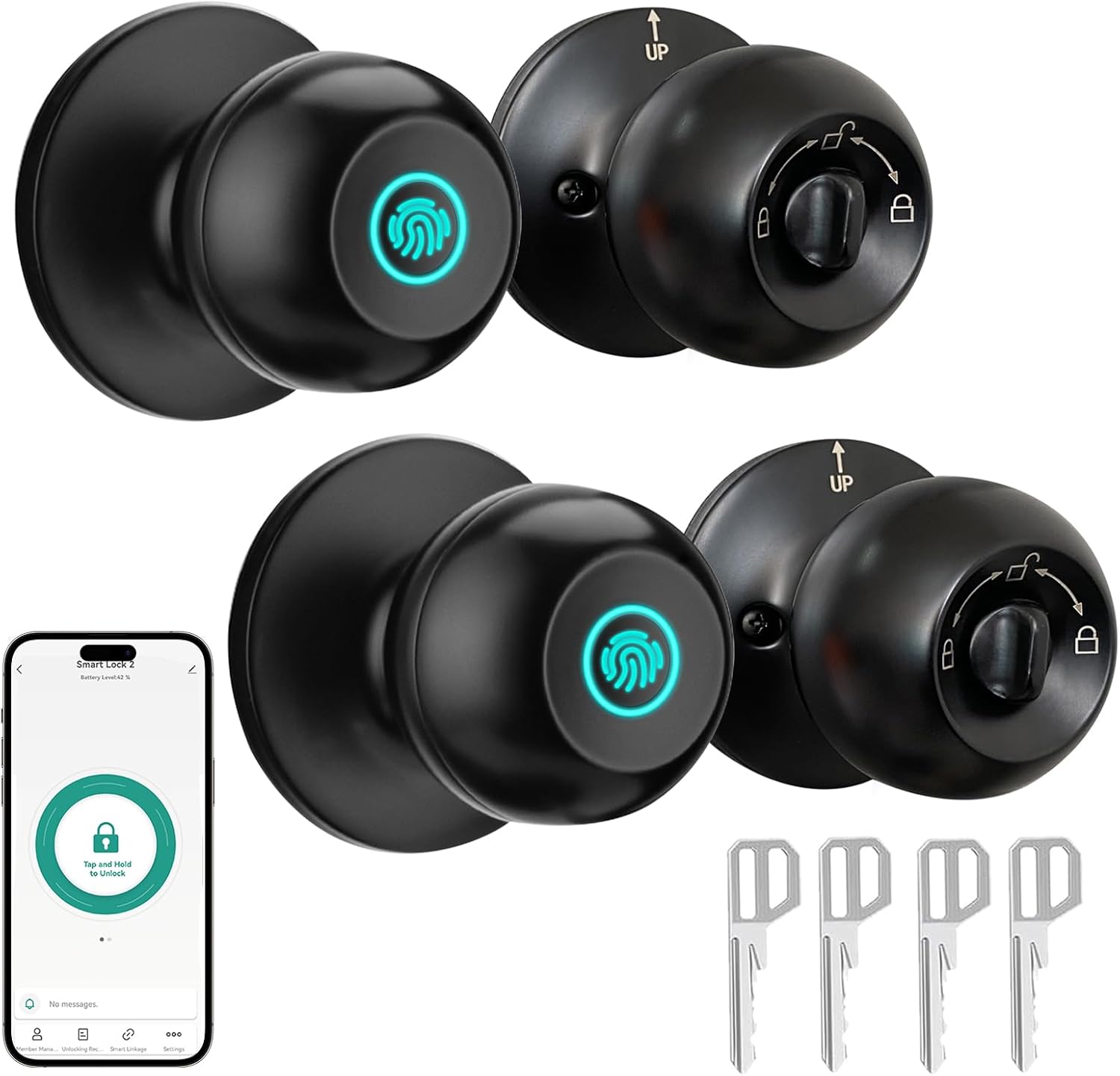 JO.KO Fingerprint Door Lock - Smart Biometric Keyless Knob