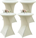 4Pack Ivory Cocktail Table Cover 32x43 in Fitted Stretch Tablecloth