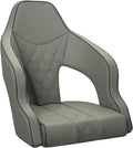 Light Gray Pontoon Captain High Back Boat Seat with Armrests