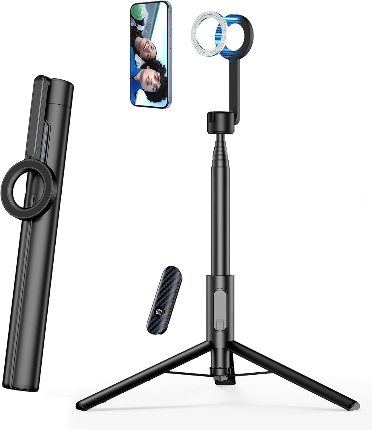SEAJIC Magnetic Phone Tripod for iPhone with Remote Control