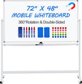 Magnetic White Board Dry Erase 72x48 Double-Sided on Rolling Stand