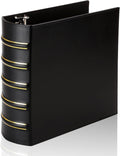 Vintage Hardback 3 Ring Binder 3 in - Elegant Leather D-Ring Organizer
