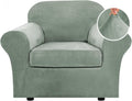 Rich Velvet Stretch 2 Piece Chair Slipcover - Soft Fit & Protects