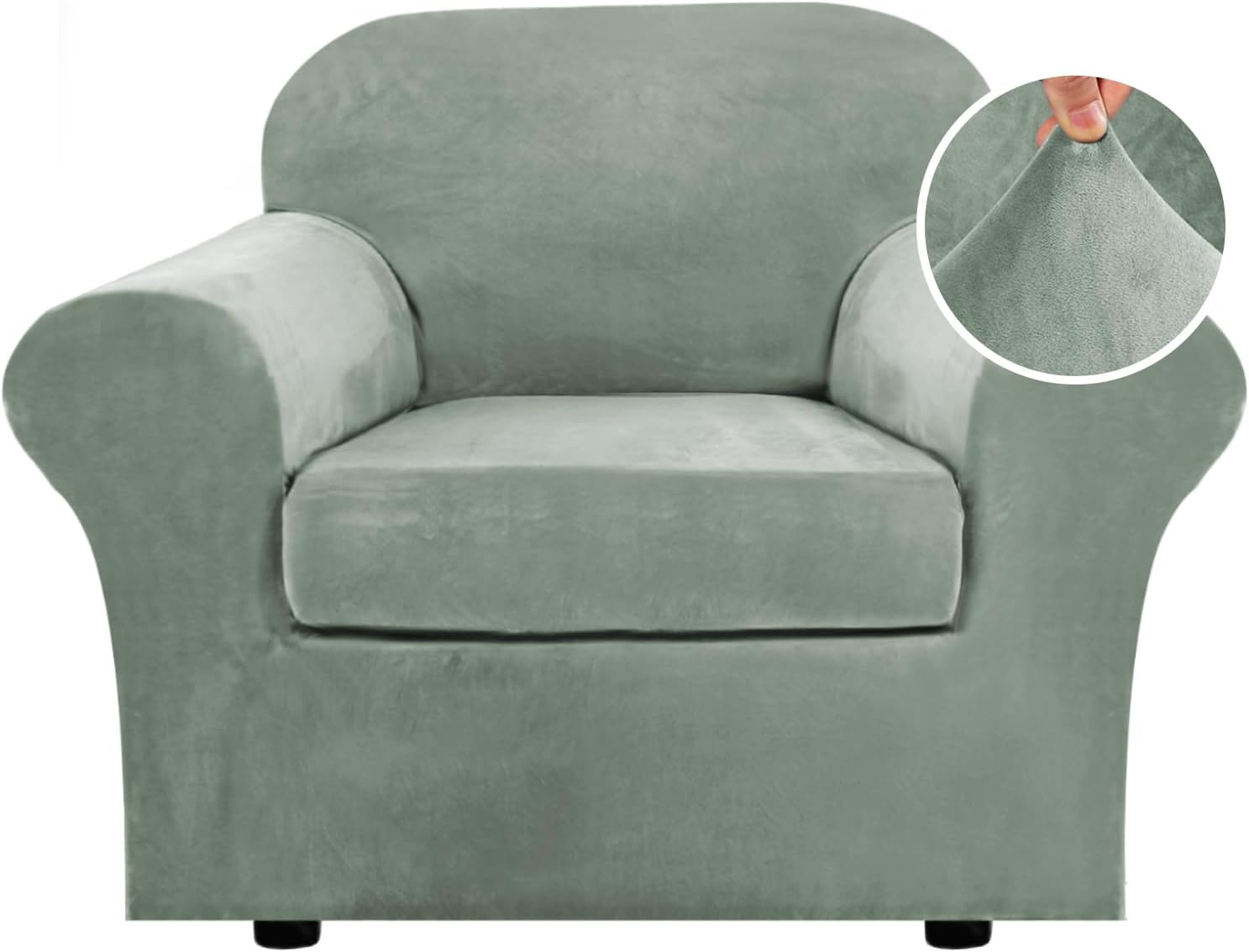 H.VERSAILTEX Rich Velvet Stretch 2 Piece Chair Slipcover Review