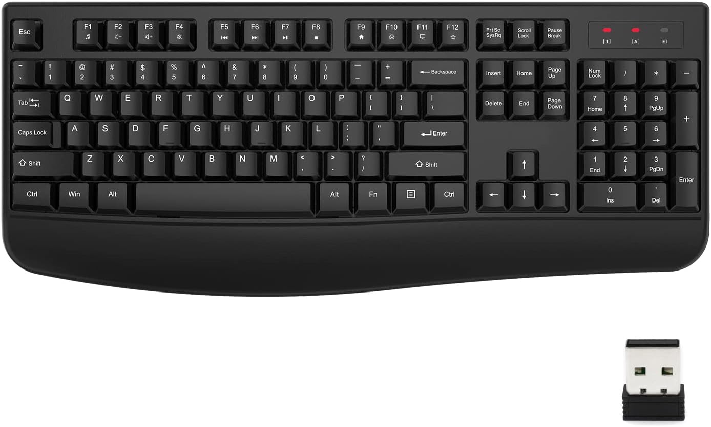 EDJO Wireless Ergonomic Keyboard with Wrist Rest