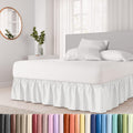 Easy Fit White Bed Skirt - Wrinkle Free Pleated Design!