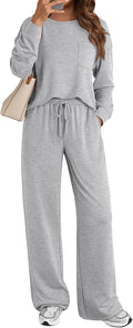 Womens 2-Piece Lounge Sweatsuit Set - Comfortable Fall Tracksuit