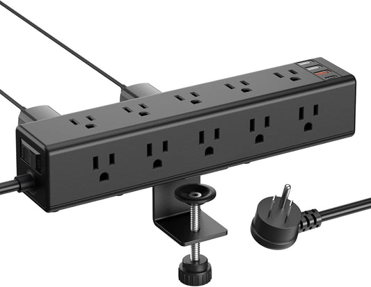 CCCEI Standing Desk Clamp Power Strip with 15 Outlets and USB