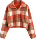 ZAFUL Women's Long Sleeve Faux Fur Crop Pullover for Casual Wear