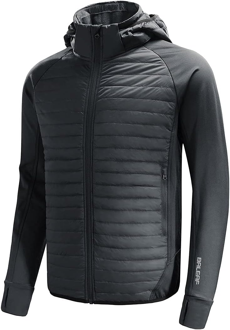 Baleaf Men's Running Jacket Lightweight Warm Up Puffer Coat