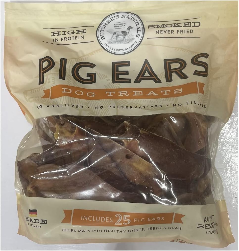Butcher's Naturals Dog Treats Pig Ear Smoked No Fillers 35.27 OZ