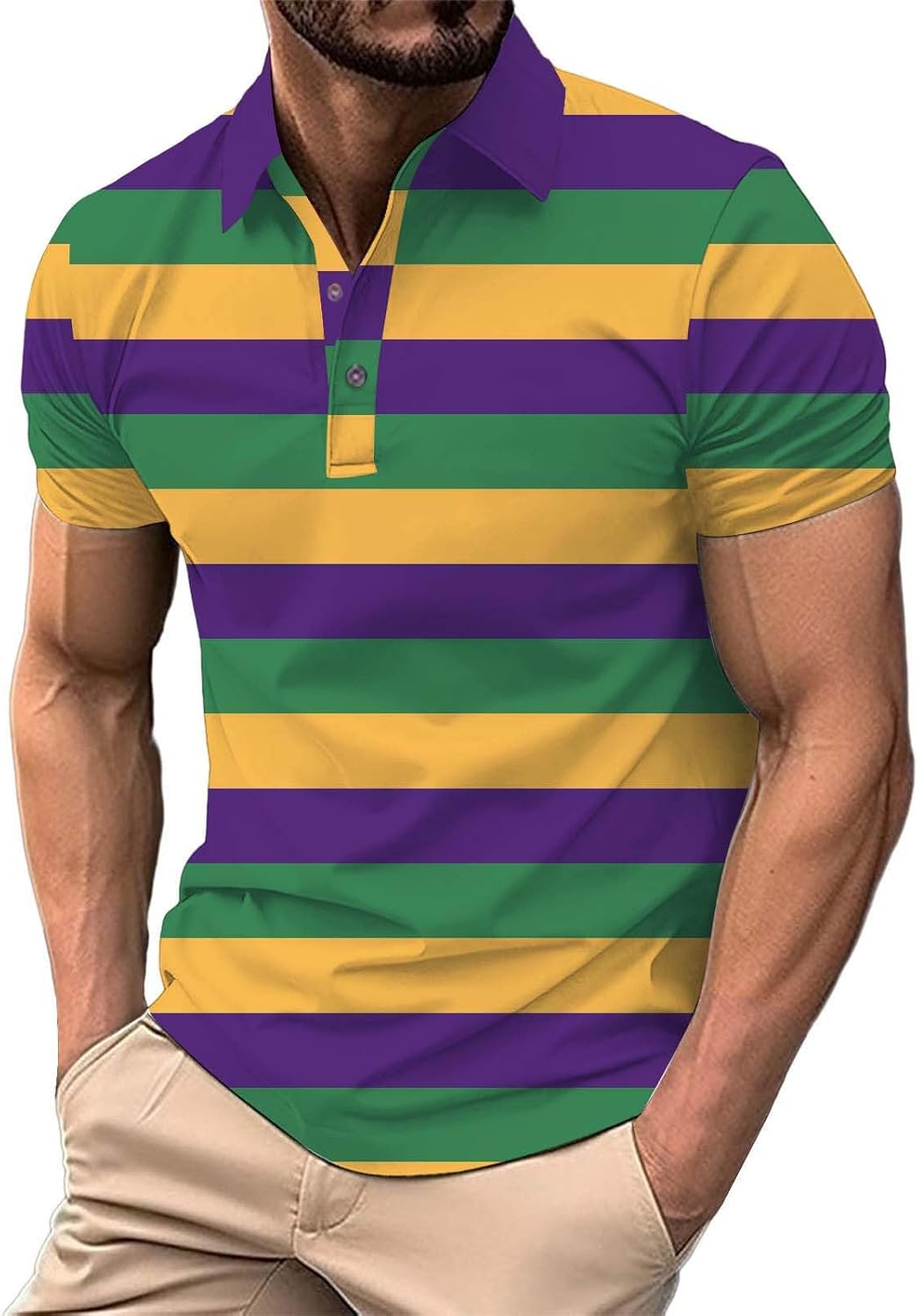 Mardi Gras Button Down Shirt - Vibrant Festive Style