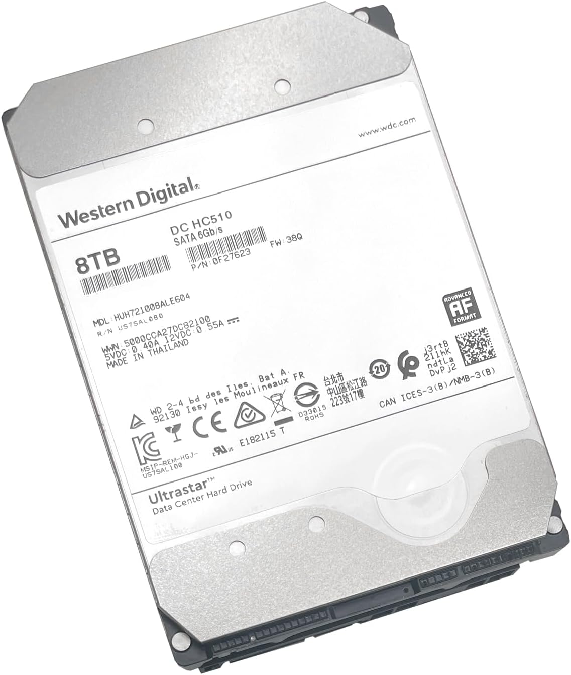 HGST WD Ultrastar DC HC510 8TB 7200 RPM Helium Hard Drive