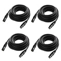 25 ft Flexible DMX Cable Gold-Plated 3 Pin XLR Male to Female - 4 Pack