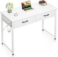 40 Inch Small Office Computer Desk - Compact White Writing Desk