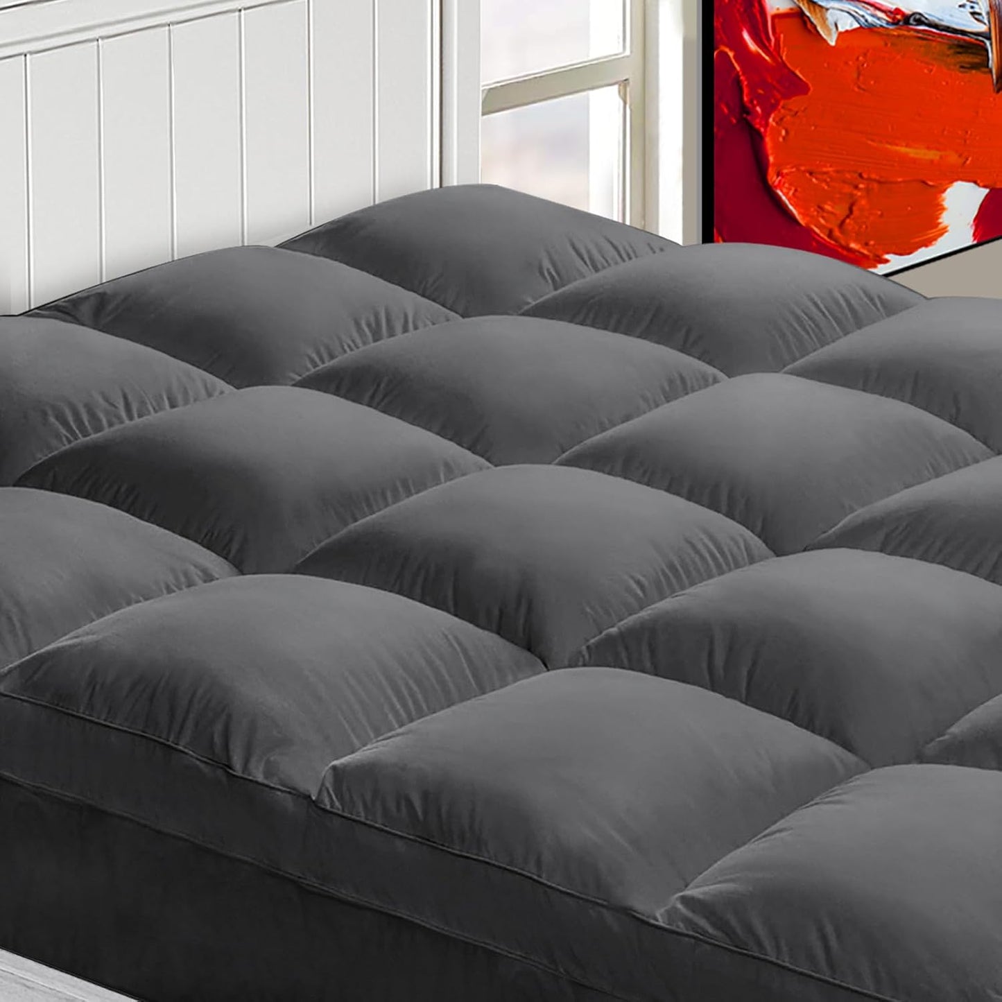 Mattress Topper Queen for Back Pain, Extra Thick Plush Pad