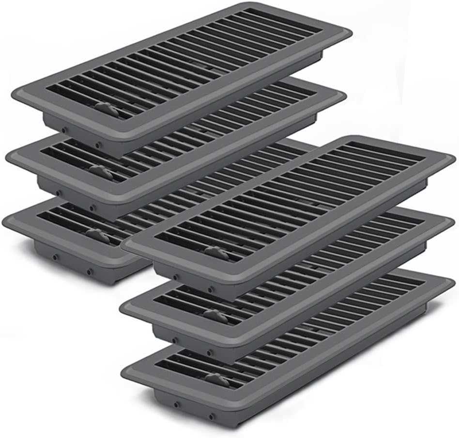 Floor Register Dark Gray and Brown Premium Steel Vent Cover