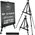 Artify Easel for Painting Double-Tier Stand 22-66in - Portable, Stable