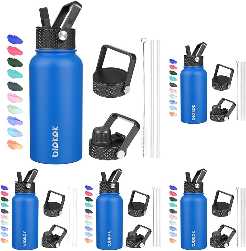 BJPKPK Insulated Water Bottles with Straw Lid - 27oz Pack