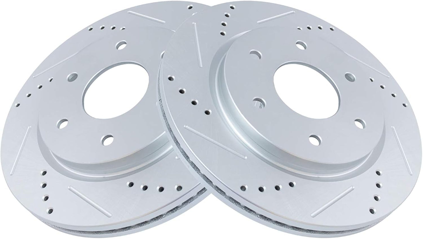 TRQ Front Performance Brake Rotors Set for INFINITI QX56 & TITAN
