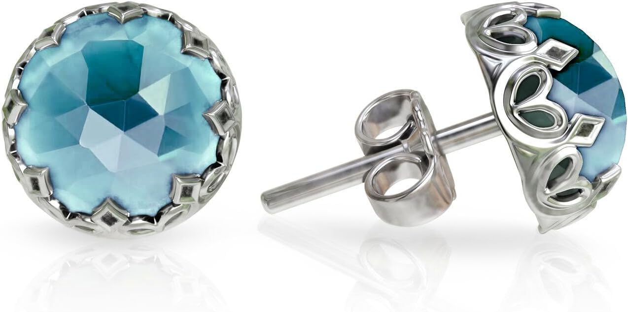 925 Sterling Silver Gemstone Studs Earrings for Women - Minimalist