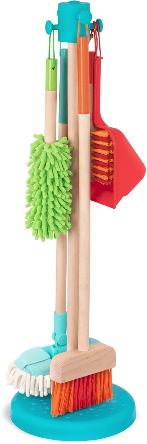 Battat Kids Cleaning Set - Pretend Play Kit for Toddlers, Sweep n' Clean