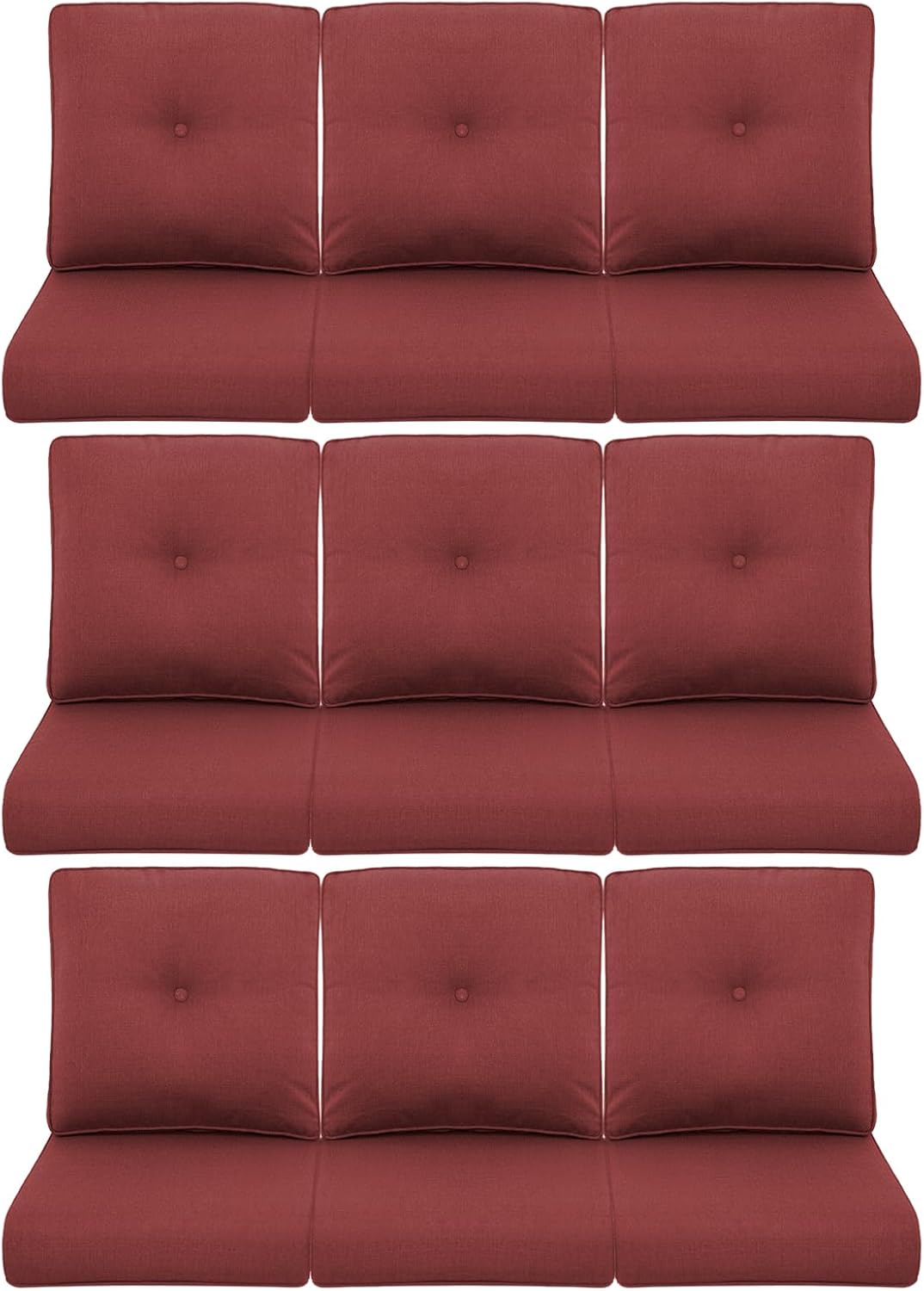 9-Piece Outdoor Patio Cushion Set for Wicker Sectional Sofa