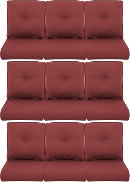 9-Piece Outdoor Patio Cushion Set for Wicker Sectional Sofa