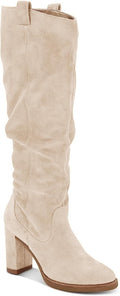 Juliet Holy Knee High Boots Chunky Block Heel - Stylish Comfort