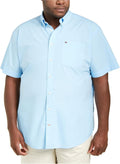 Tommy Hilfiger Mens Short Sleeve Button-Down Shirt - Classic Cotton