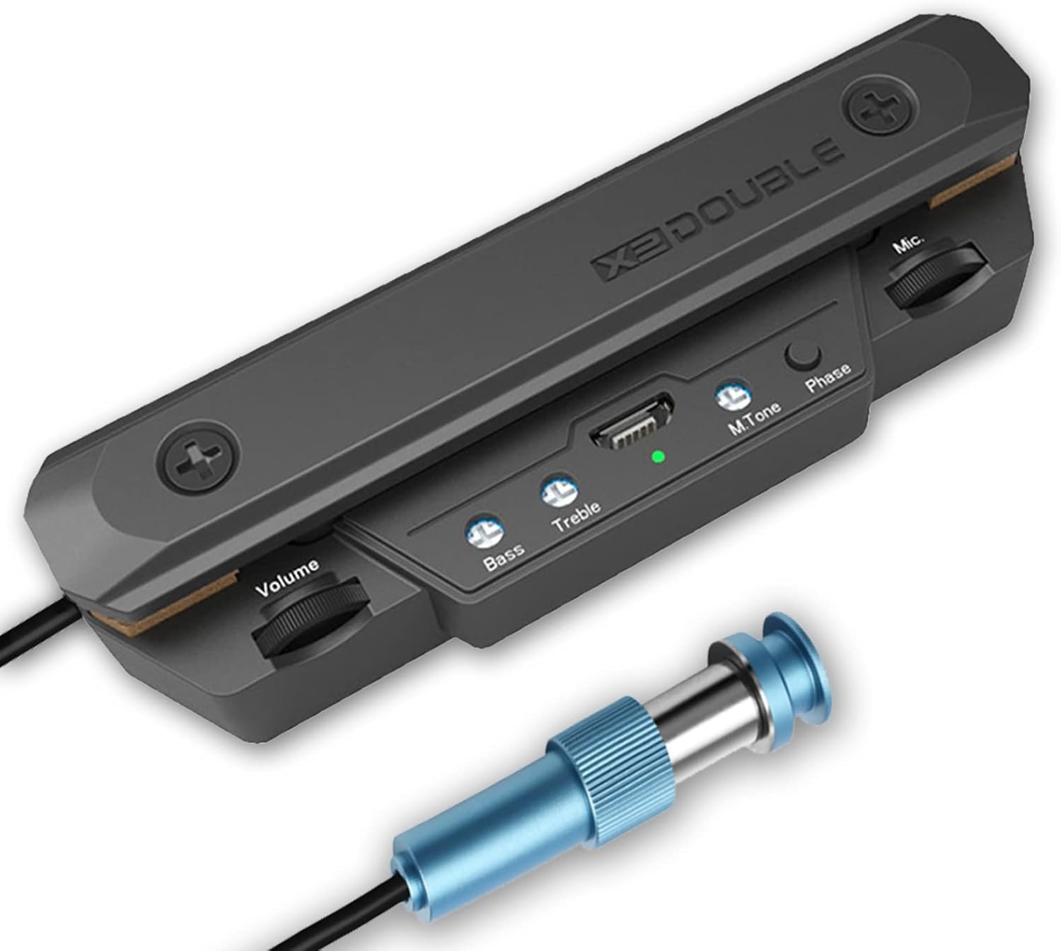 Rechargeable Active Soundhole Guitar Pickup with Adjustable Features