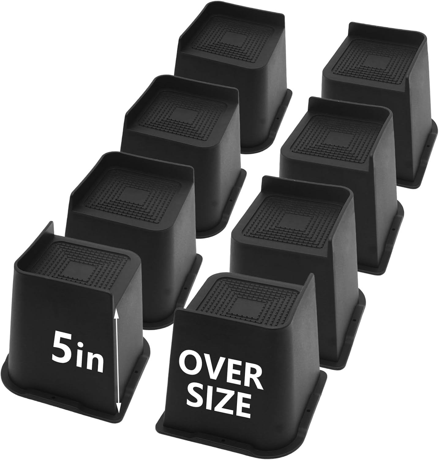 8 Pack Bed Risers for Heavy Duty Furniture Support and Elevation
