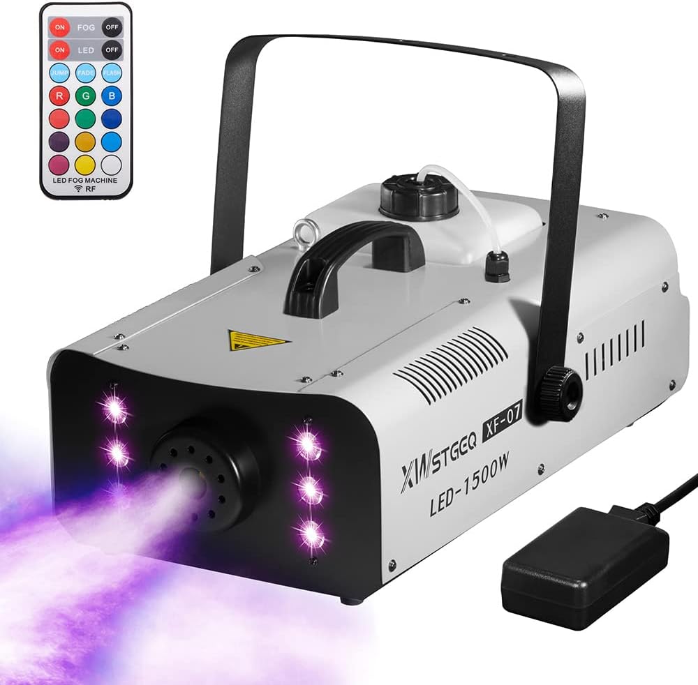 1500 Watt Fog Machine with LED Lights for Parties and Events