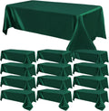 Satin Rectangle Tablecloth 57x108 Dark Green 12 Pack - Wedding Set