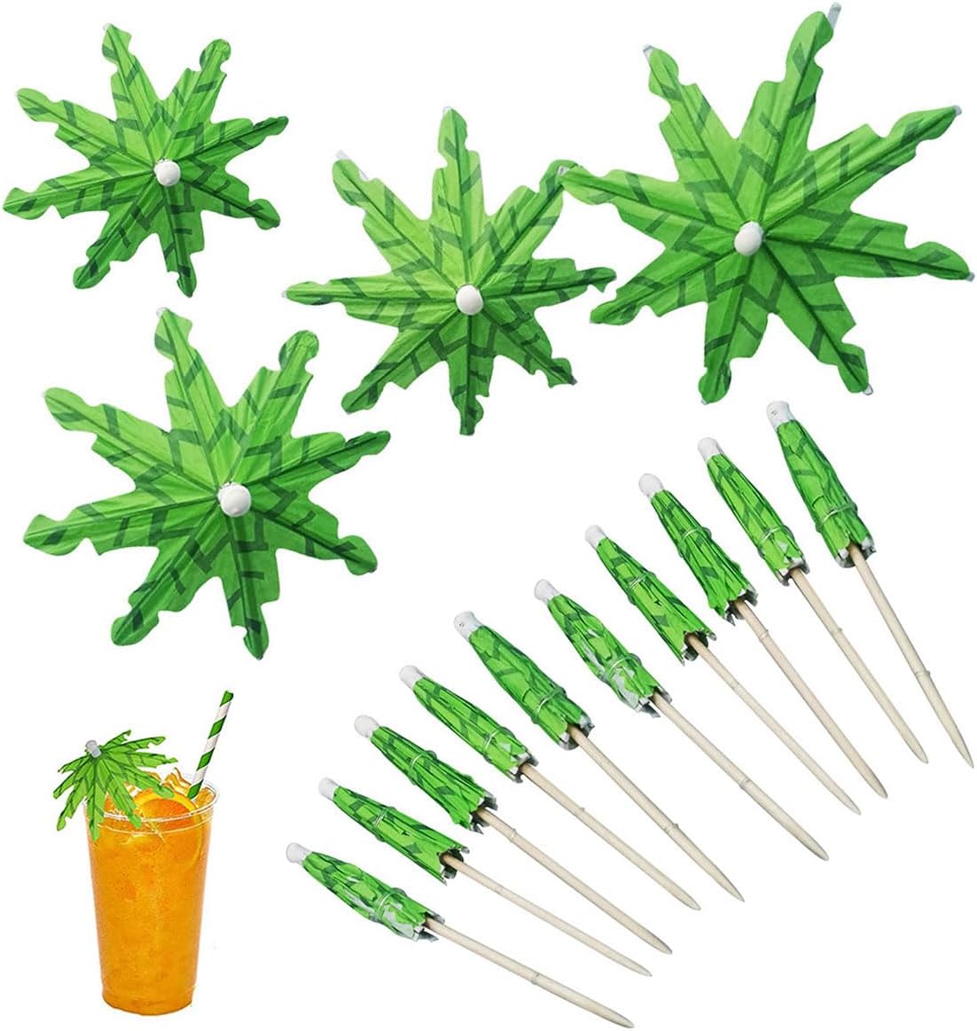 Coconut Palm Tree Toothpick Umbrellas - Festive Food Decoration