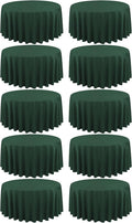 10 Pack Hunter Green Round Tablecloths - 120 in Polyester