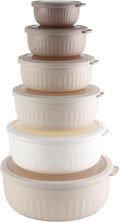 COOK WITH COLOR Prep Bowls with Lids 12 Piece Set - Wide Nesting Bowls