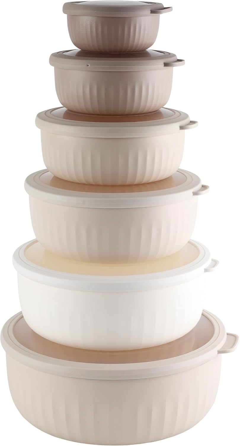COOK WITH COLOR Prep Bowls with Lids - 12 Piece Mixing Set