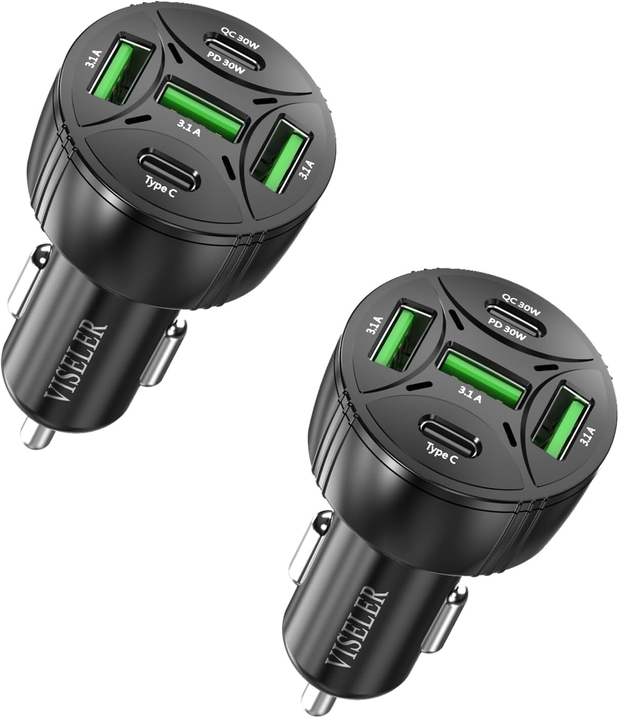 VISELER Fast Dual USB Car Charger - 60W Power!