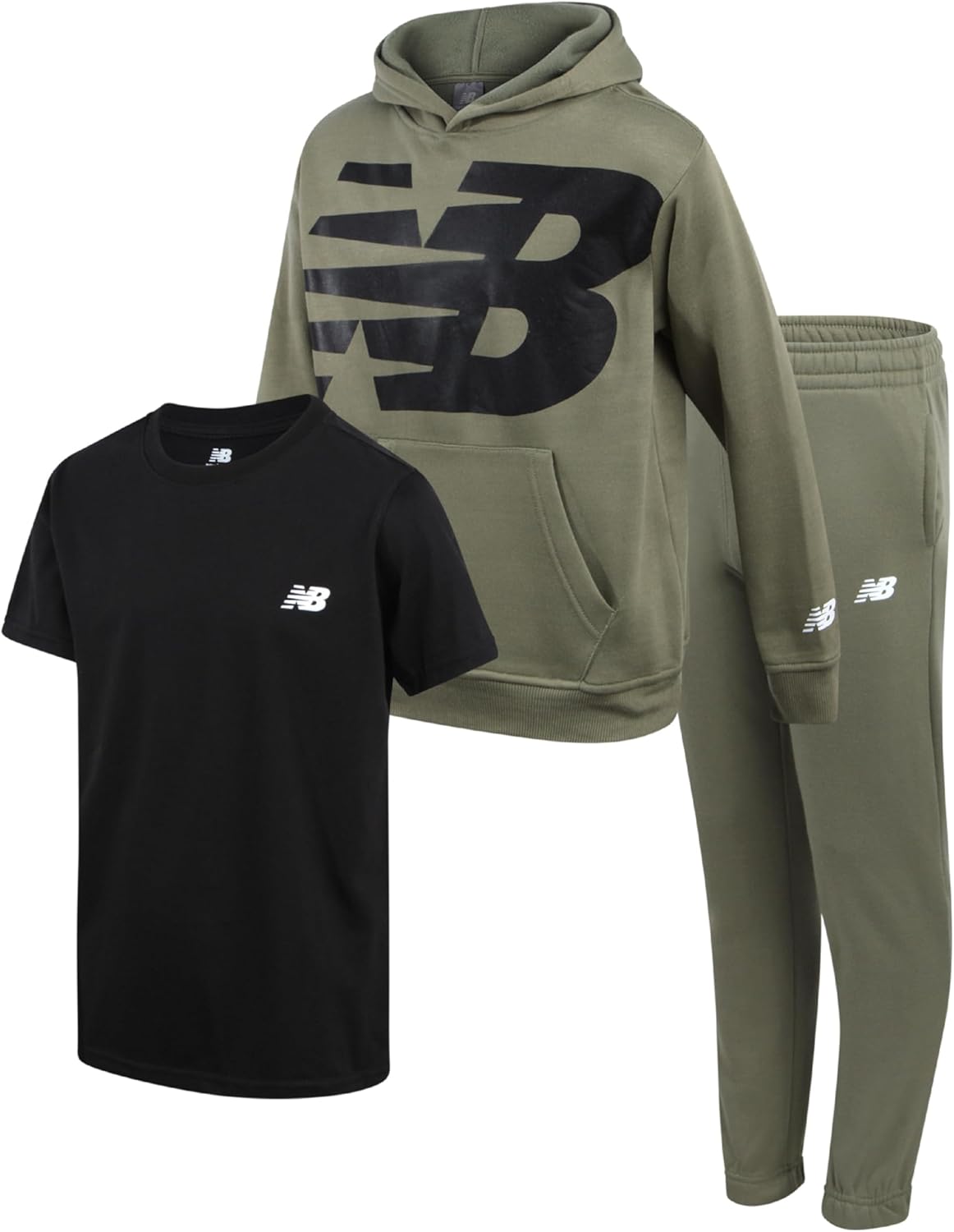 New Balance Boys Sweat Suit Set - 3 Piece Graphic Tee & Hoodie