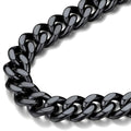 FindChic Men Curb Chain Necklace 12mm Gold Plated Chunky Cuban Link